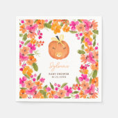 Bloemen Herfst schattig klein pompoen baby shower Servet (Voorkant)