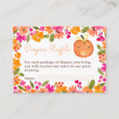Bloemen Herfst schattig pompoen luier loterij baby Informatiekaartje (Voorkant)
