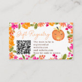 Bloemen Herfst schattig pompoen register baby show Informatiekaartje (Voorkant)