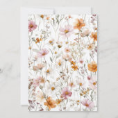 Bloemen Herfst Trouwen Boho Elegante Wildflowers Kaart (Achterkant)