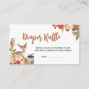 Bloemen Herfst Woodland Baby shower Luier Raffle Informatiekaartje