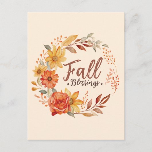Bloemen Herfst Zegeningen Briefkaart (Voorkant)