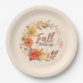 Bloemen Herfst Zegeningen Papieren Bordje (Voorkant)