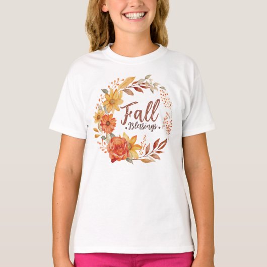 Bloemen Herfst Zegeningen T-shirt (Voorkant)