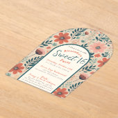 Bloemen herfst zoet zestien uitnodiging doorzichti (Laagn)