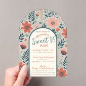 Bloemen herfst zoet zestien uitnodiging doorzichti (Insitu (Draagbaar))