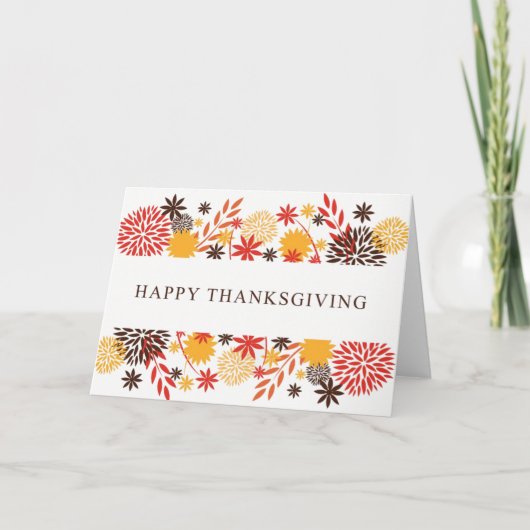 Bloemen herfstkleuren | Thanksgiving Kaarten (Voorkant)