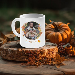 Bloemen herfstkrans foto Koffie Mok