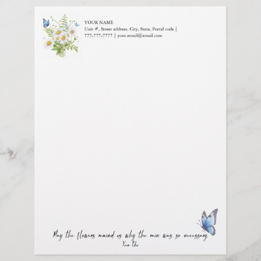 Bloemen herinneren ons briefhoofd (Voorkant)