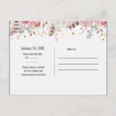 Bloemen & Herten Antlers Rustic Save The Date Even Aankondigingskaart (Achterkant)