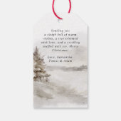 Bloemen Herten Elegante Waterverf Vrolijk Kerstfee Cadeaulabel (Achterkant)