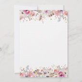 Bloemen & herten gewei Bridal Douche Uitnodigingen (Achterkant)