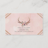 Bloemen & Herten Geweien Boho Chic Glam Visitekaartje (Achterkant)