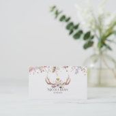 Bloemen & Hertengeweien Boho Chic Glam Visitekaartje (Staand voorkant)