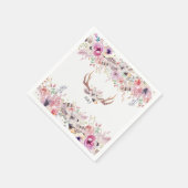 Bloemen & Hertengeweien Rustieke Bruiloftsfeest Ev Servetten (Hoek)