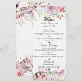 Bloemen & Hertengeweien Rustieke Landelijke Trouwm Menu (Voorkant / Achterkant)