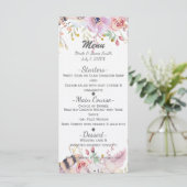 Bloemen & Hertengeweien Rustieke Landelijke Trouwm Menu (Staand voorkant)