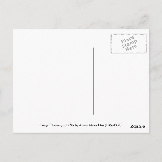 "Bloemen" - het Briefkaart van Arman Manookian (Achterkant)