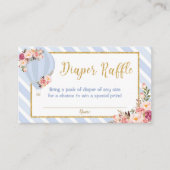 Bloemen Hete Luchtballon Baby Jongen Luier Raffle Informatiekaartje (Voorkant)