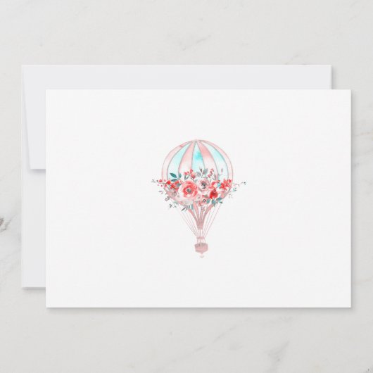 Bloemen Hete Luchtballon Pasen Brunch Lente Party Kaart (Achterkant)