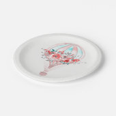 Bloemen Hete Luchtballon Pasen Brunch Lente Party Papieren Bordje (Gekanteld)