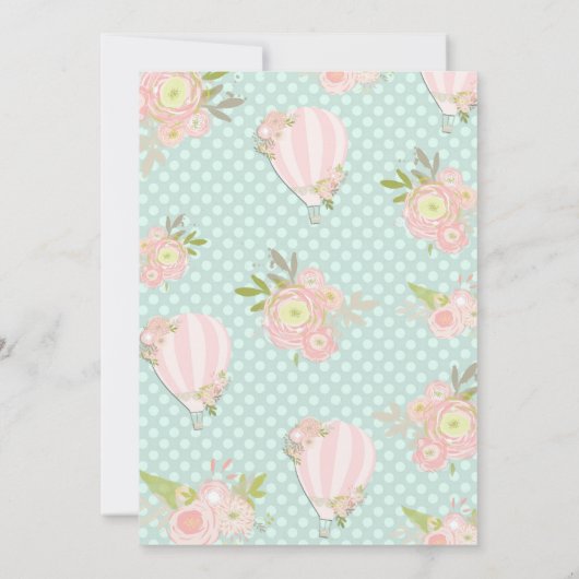  Bloemen Hete Luchtballon Vrijgezellenfeest Kaart (Achterkant)