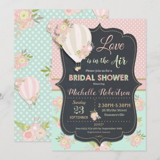  Bloemen Hete Luchtballon Vrijgezellenfeest Kaart (Voorkant / Achterkant)