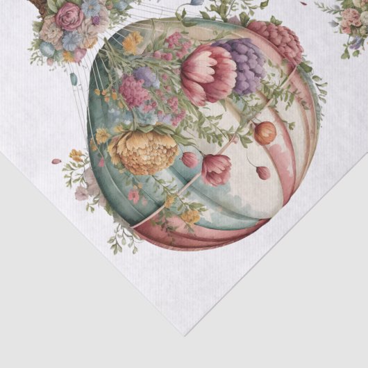Bloemen Hete Luchtballonnen 2 Tissuepapier (Detail)