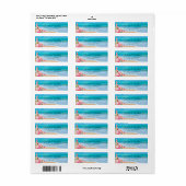 Bloemen Hibiscus Tropisch strand trouwadres Etiket (Full Sheet)