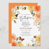 Bloemen hij geeft me vlinders vrijgezellenfeest kaart (Voorkant / Achterkant)