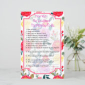 Bloemen Hoe goed ken je het baby shower spel (Staand voorkant)