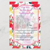 Bloemen Hoe goed ken je het baby shower spel (Voorkant / Achterkant)