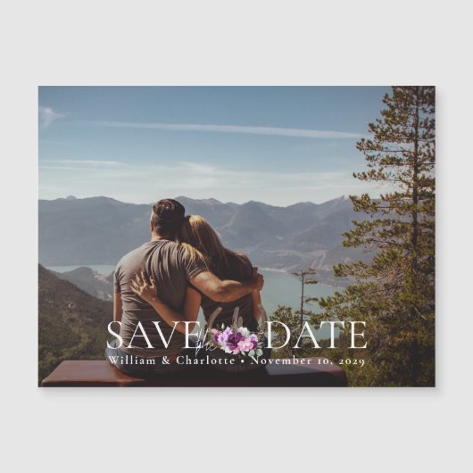 Bloemen Hoefijzers Bewaar de datum Magnetische Kaa (Voorkant)