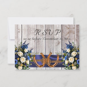 Bloemen & Hoefijzers, Blauw lint RSVP Kaartje