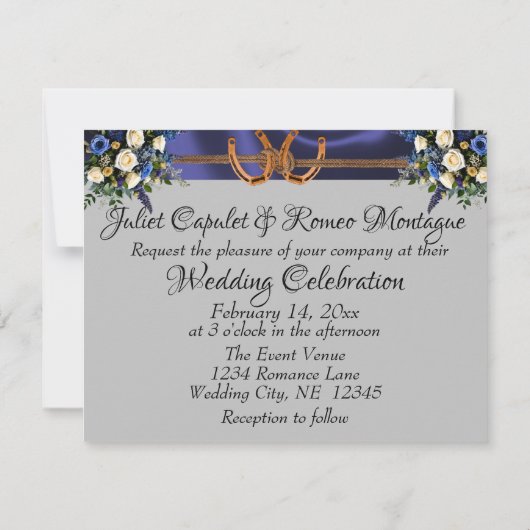 Bloemen & Hoefijzers, Blue Ribbon Uitnodigen (Achterkant)