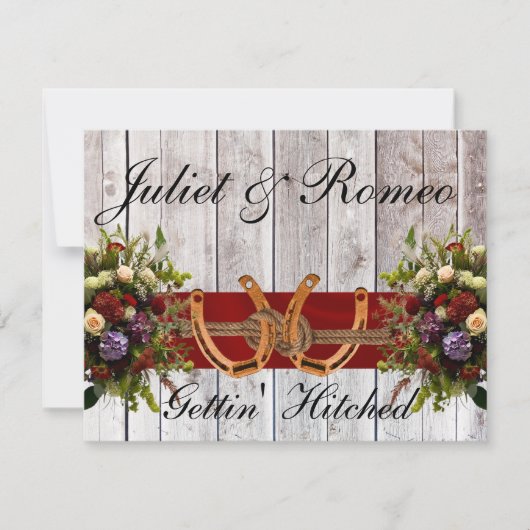 Bloemen & Hoefijzers, Rood lint bruiloft (Voorkant)