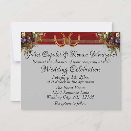 Bloemen & Hoefijzers, Rood lint bruiloft (Achterkant)