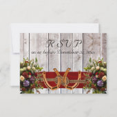 Bloemen & Hoefijzers, Rood lint RSVP Kaartje (Voorkant)
