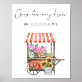 Bloemen Hoeveel kussen vrijgezellenfeest spel Poster (Voorkant)