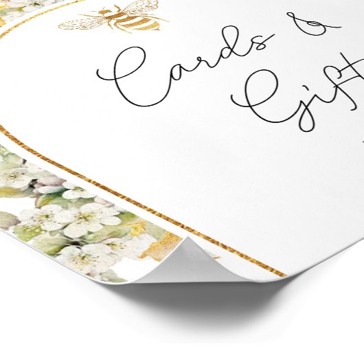 Bloemen hommels bijenkaarten en geschenken poster (Hoek)