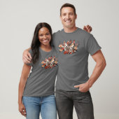Bloemen hond grappig cadeau t-shirt (Unisex)