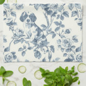  Bloemen Hondenpatroon met Aangepaste Naam Theedoek (Gevouwen)