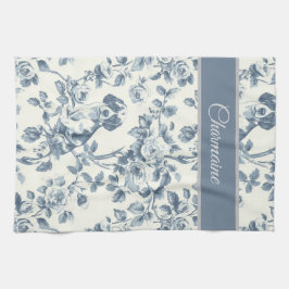  Bloemen Hondenpatroon met Aangepaste Naam Theedoek