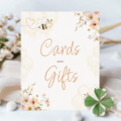 Bloemen Honey Bee Baby shower Kaarten en geschenke Reclamebord Met Voetstuk