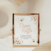 Bloemen Honey Bee Baby shower Luier Raffle Sign Reclamebord Met Voetstuk