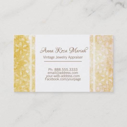 *~* Bloemen  Honinggoud + Gele Bloemen Visitekaartje (Achterkant)