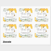 Bloemen Honingraat Bumble Bee | Baby shower Favor Vierkante Sticker (Vel)