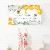 Bloemen Honingraat Bumble Bee | Baby showers banne Spandoek (Insitu)