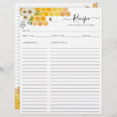 Bloemen Honingraat Bumblebee Keuken Recept (Voorkant / Achterkant)