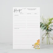 Bloemen Honingraat Bumblebee Keuken Recept Kaart (Staand voorkant)